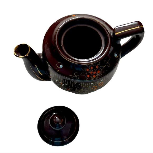 Japan 1940’s Vintage Moriage Brown Teapot Small - Picture 12 of 14